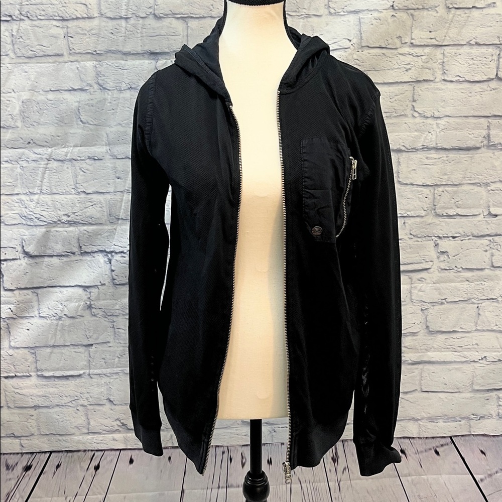 Adidas SLVR A000 Minimalist Zip Pocket Jacket Black Medium High-End Vintage - Picture 4 of 9
